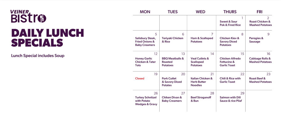 VB DAILY LUNCH SPECIALS