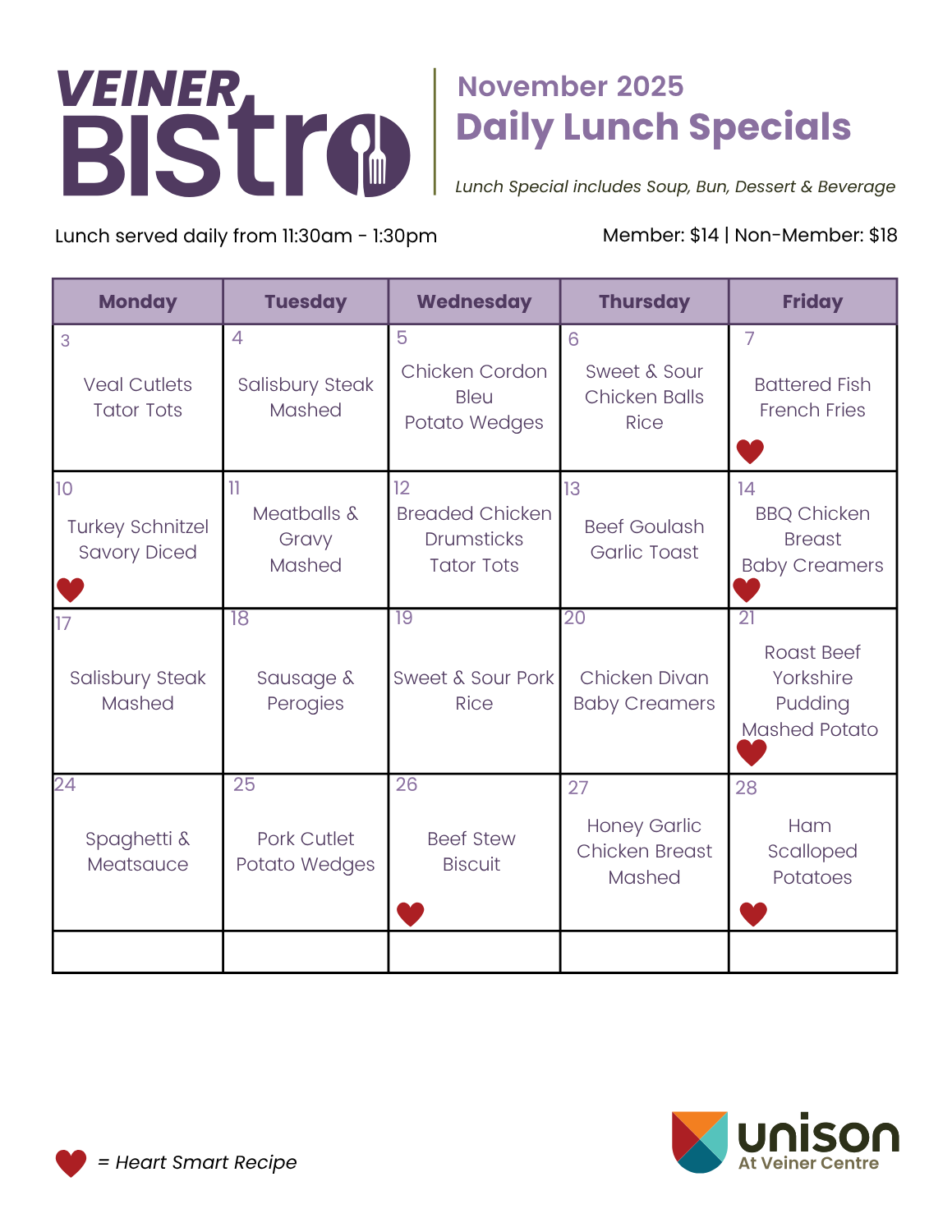 Veiner Bistro November 2025