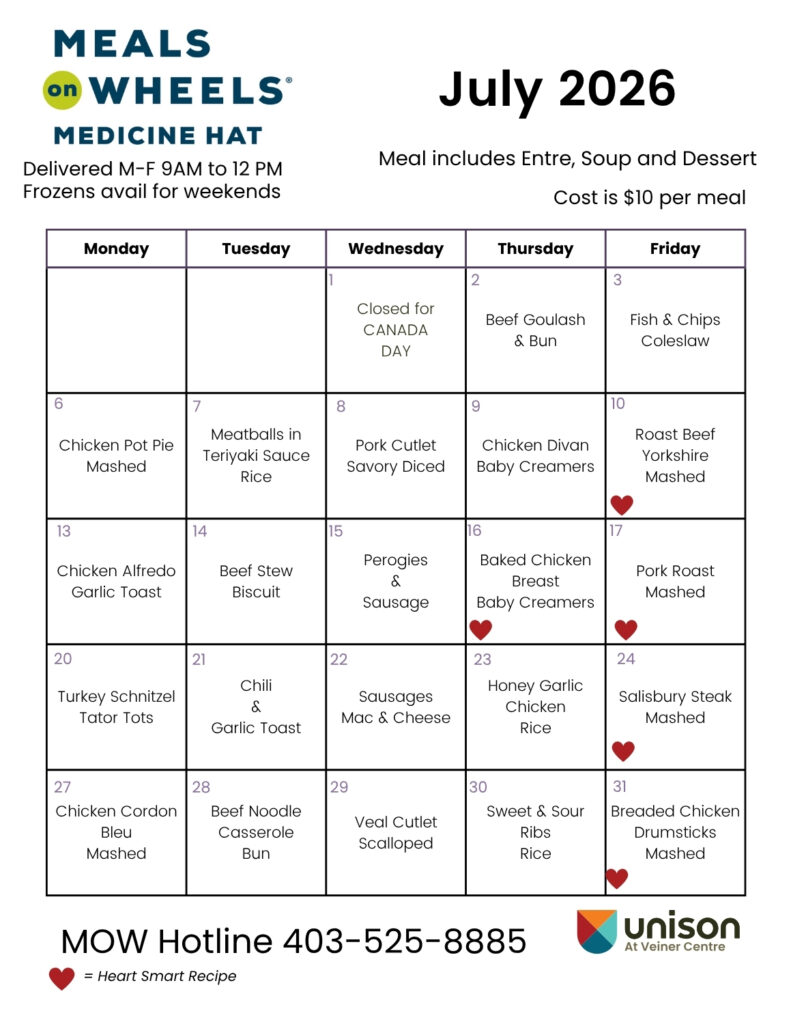 MOW July menu preview.