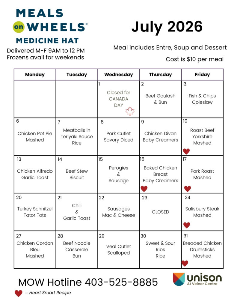 MOW July menu preview.