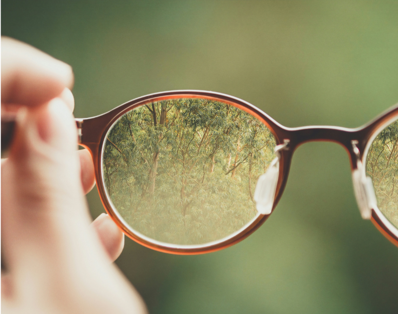 Glasses showing clarity