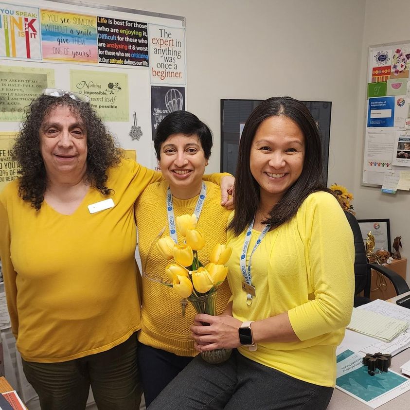 Seniors Supports staff wearing yellow shorts