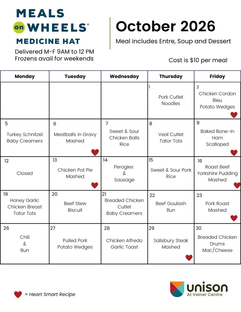 MOW October menu preview.