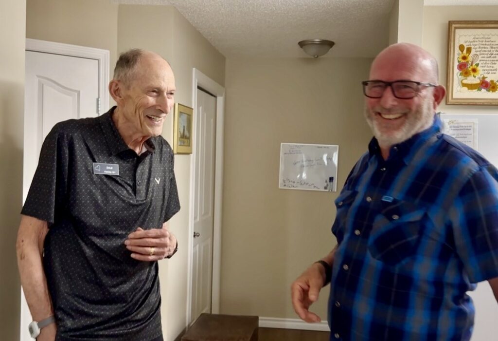 Two happy elderly men